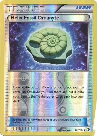 Fates Collide Helix Fossil Omanyte #102/124 reverse holo